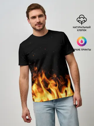 Мужская базовая футболка / Огонь