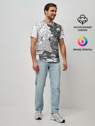 Мужская базовая футболка / Структурная мозайка