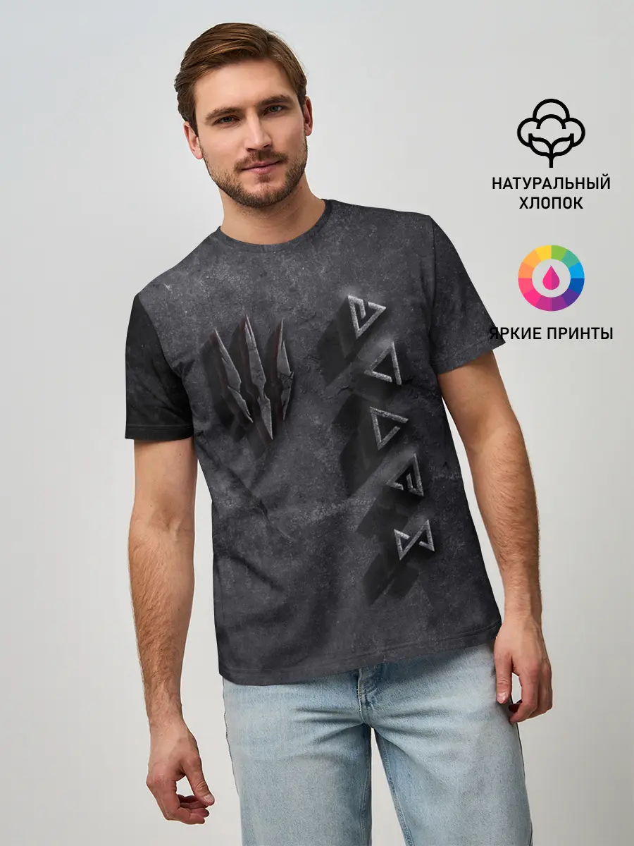 Мужская базовая футболка / THE WITCHER КАМЕНЬ