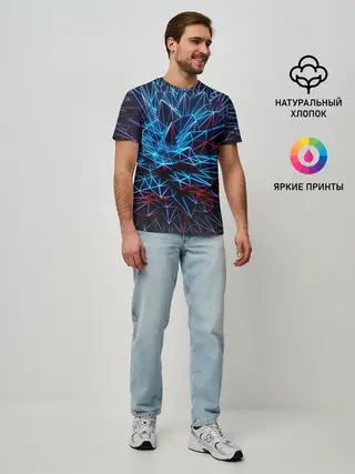 Мужская базовая футболка / Синяя абстракция