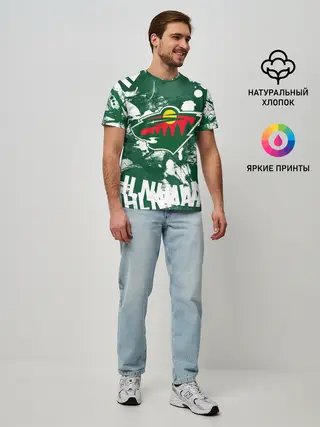 Мужская базовая футболка / Minnesota Wild, Миннесота Уайлд
