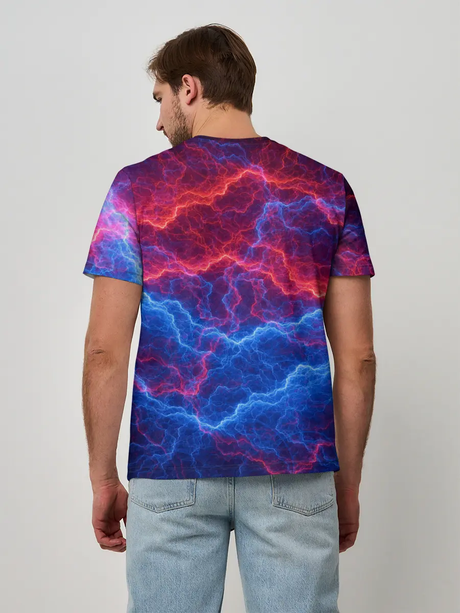 Мужская базовая футболка / Молнии: Огонь и лед