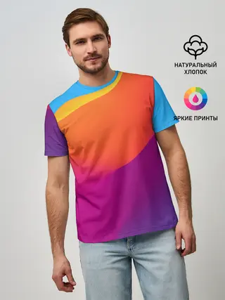Мужская базовая футболка / ТЕКСТУРА ГРАДИЕНТА