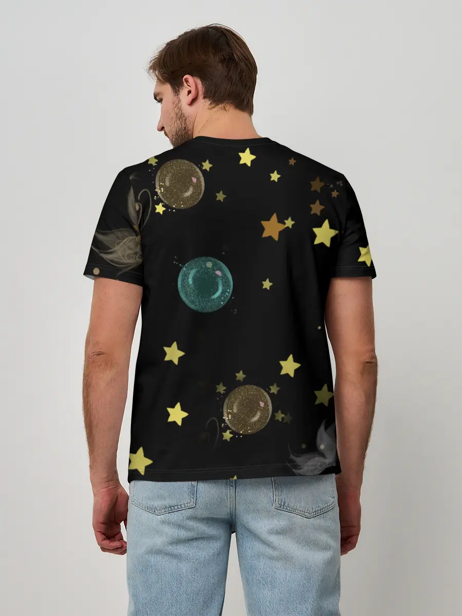 Мужская базовая футболка / Эльфийка и звезды