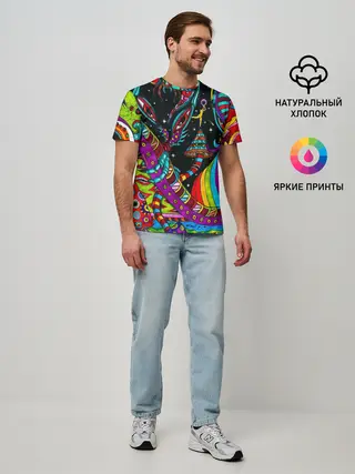 Мужская базовая футболка / психоделика