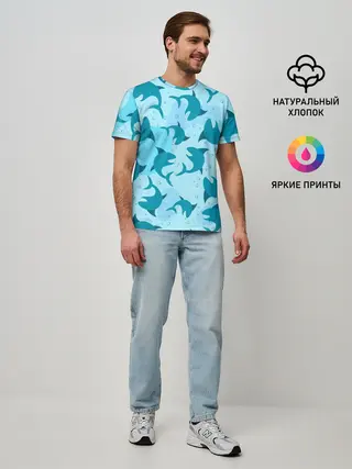 Мужская базовая футболка / Акулы