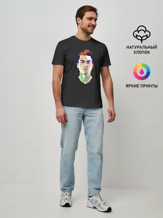 Мужская базовая футболка / Paulo Dybala Pop Art