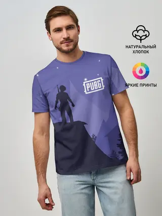 Мужская базовая футболка / Ночной PUBG
