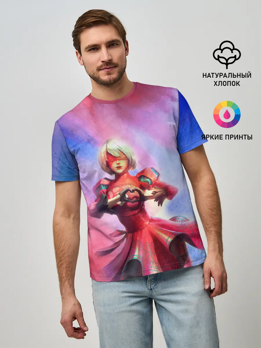 Мужская базовая футболка / 2B Love | Nier Automata