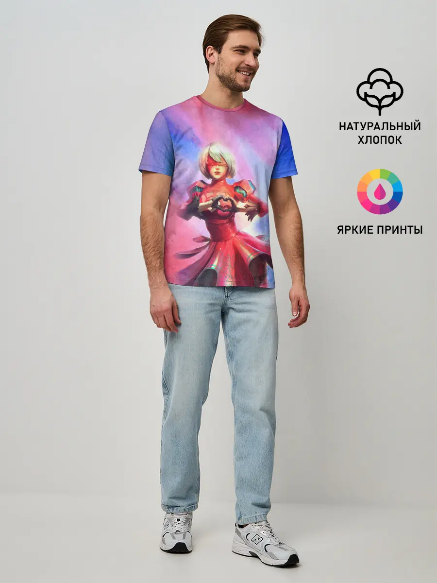 Мужская базовая футболка / 2B Love | Nier Automata