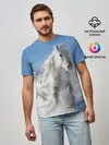 Мужская базовая футболка / Белый скакун