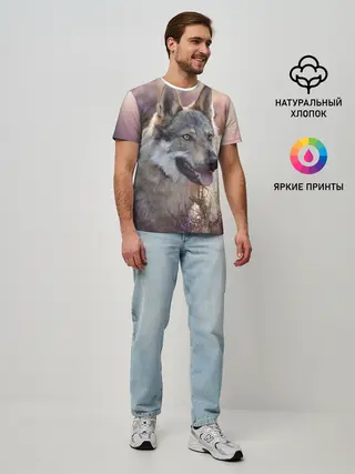 Мужская базовая футболка / Волк