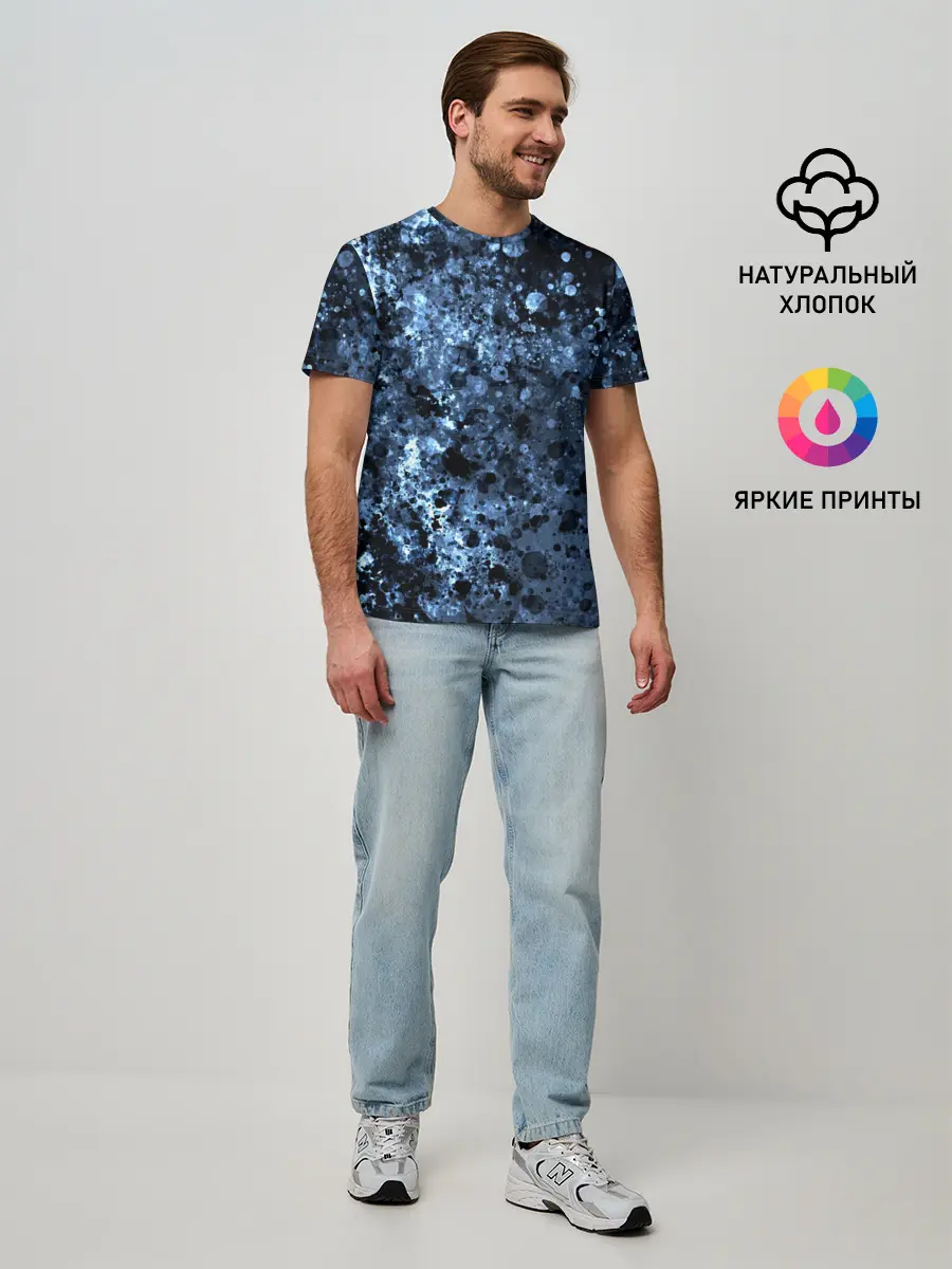 Мужская базовая футболка / абстракция жидкость