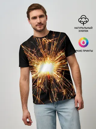 Мужская базовая футболка / фейерверк души