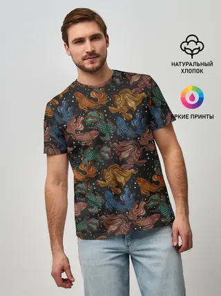 Мужская базовая футболка / Тайские рыбки