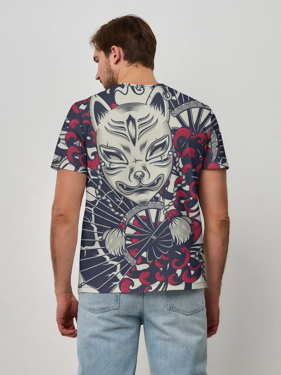 Мужская базовая футболка / Кицунэ | Маска лисы