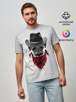 Мужская базовая футболка / Мопс