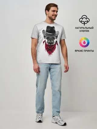 Мужская базовая футболка / Мопс