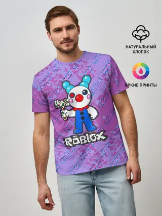 Мужская базовая футболка / Свинка Пигги из Roblox