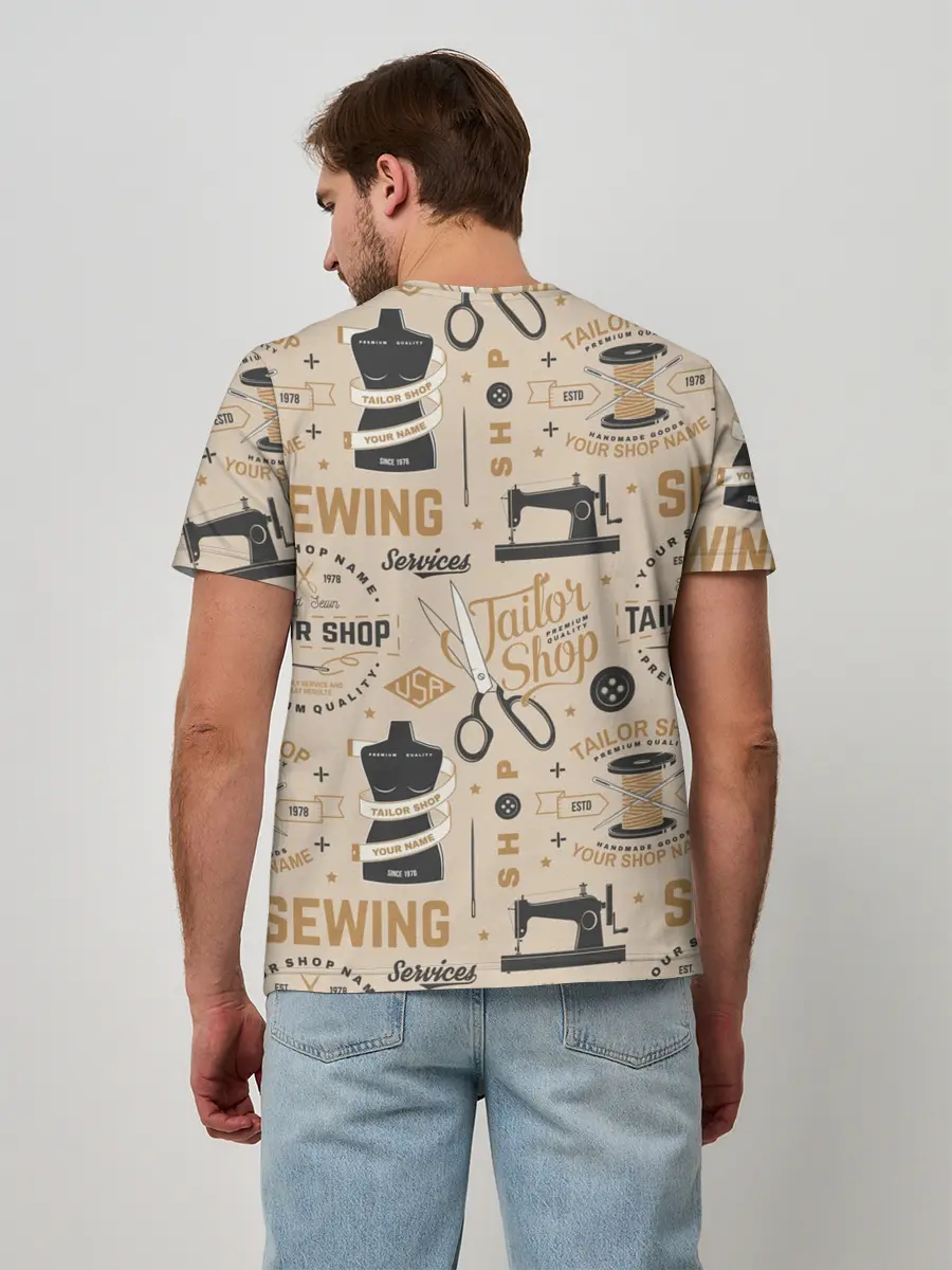 Мужская базовая футболка / sewing