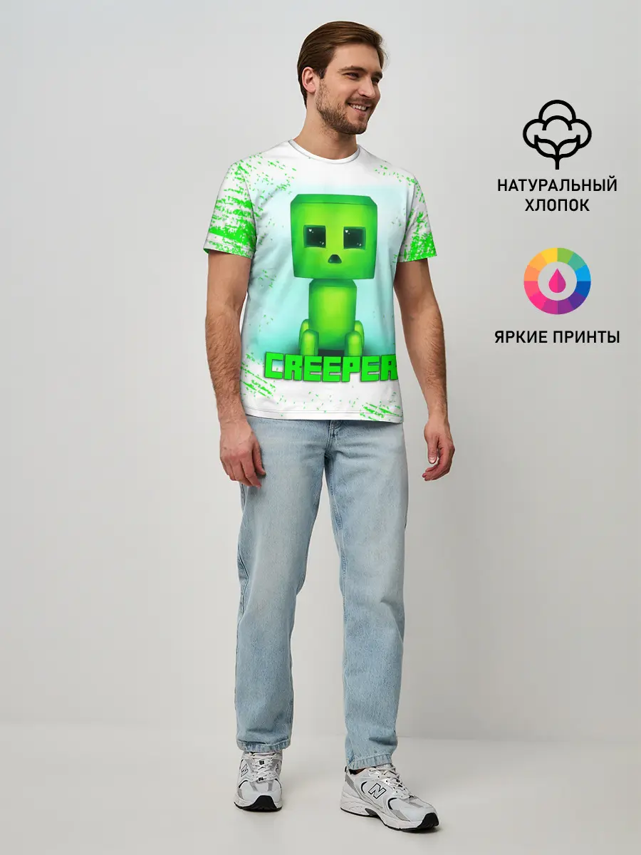 Мужская базовая футболка / MINECRAFT CREEPER