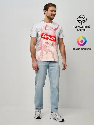 Мужская базовая футболка / Senpai 02