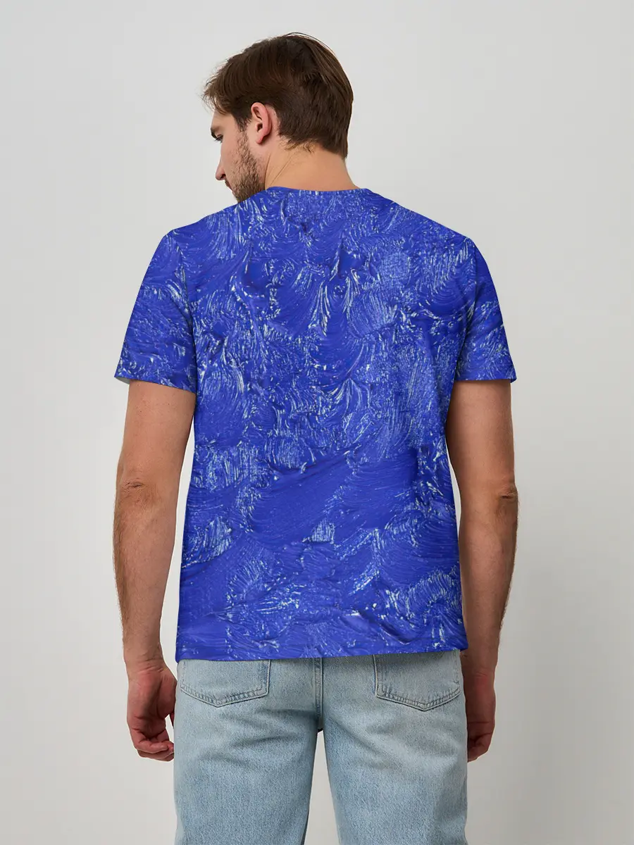 Мужская базовая футболка / Синие мазки