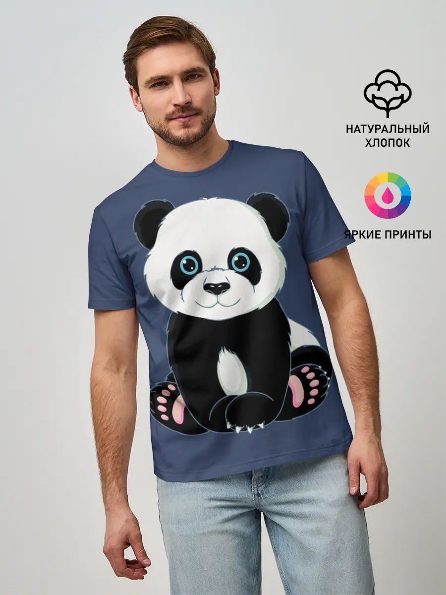 Мужская базовая футболка / Милая Панда