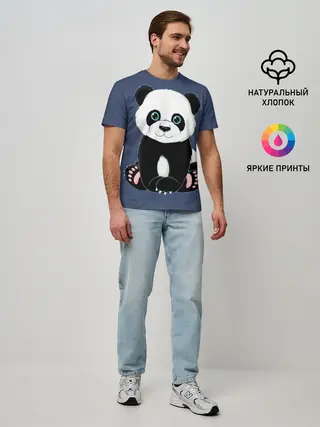 Мужская базовая футболка / Милая Панда