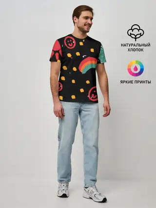 Мужская базовая футболка / красочное детство