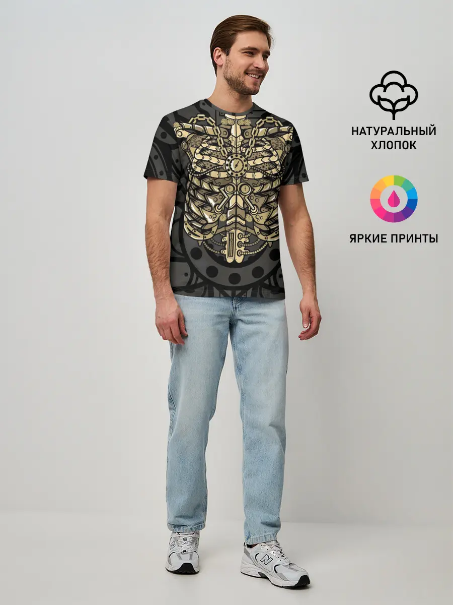 Мужская базовая футболка / Стимпанк Скелет