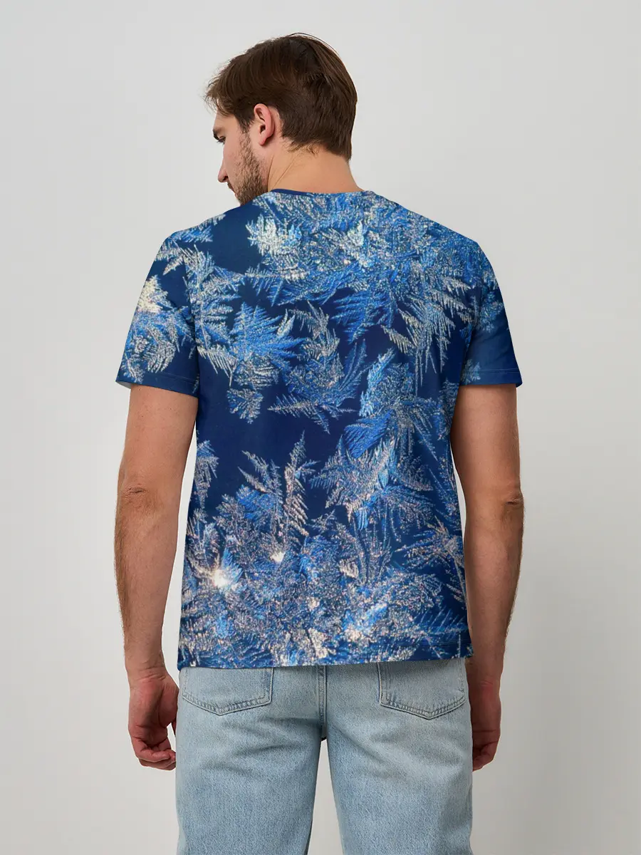 Мужская базовая футболка / Снежинки макро snowflakes macro