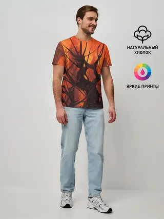Мужская базовая футболка / ДРЕВО ХАОС 3D