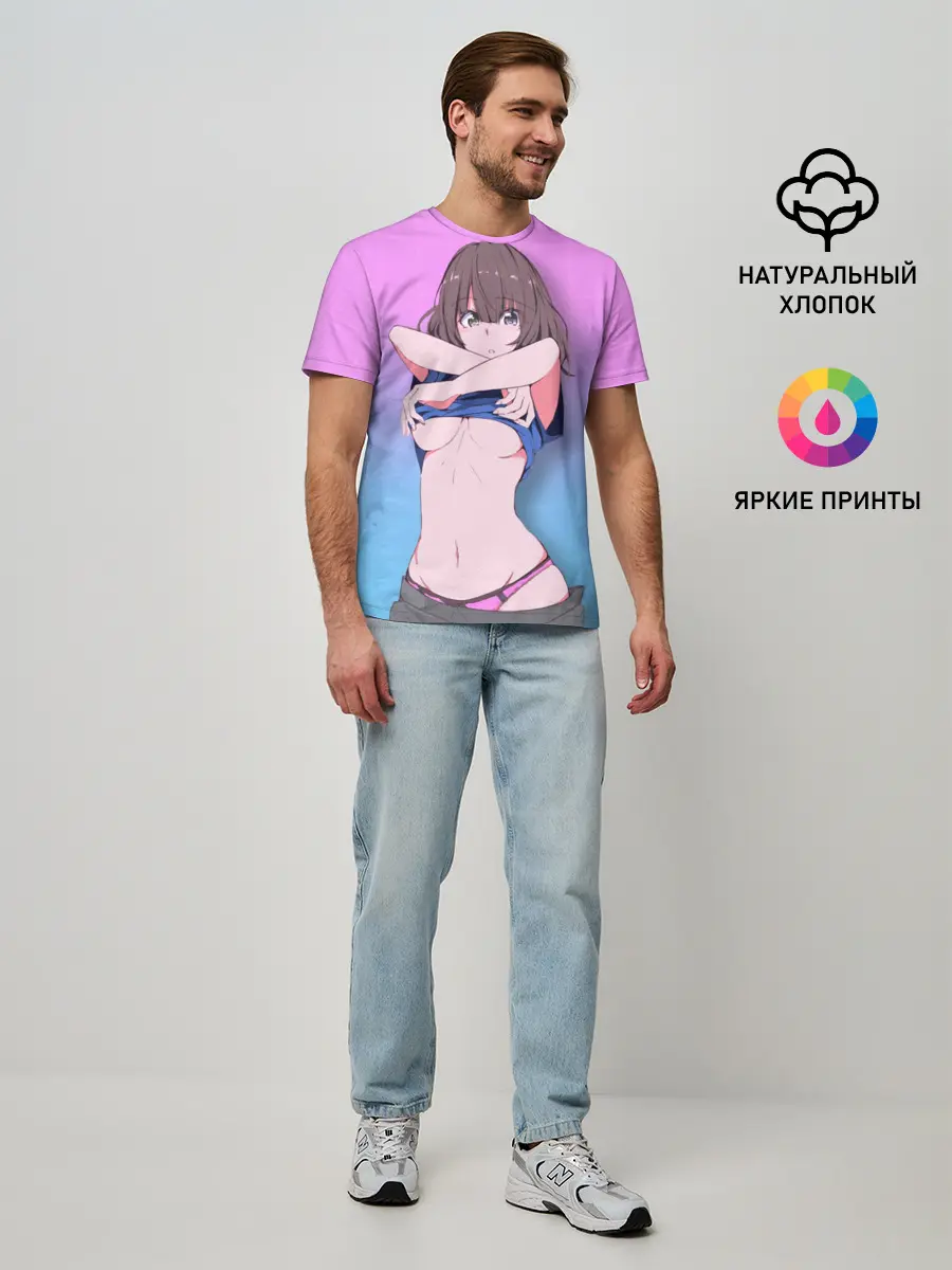 Мужская базовая футболка / Anime girl with sword