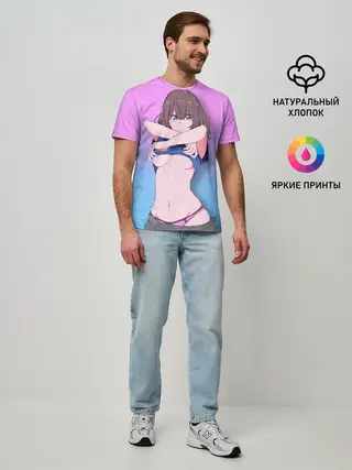 Мужская базовая футболка / Anime girl with sword