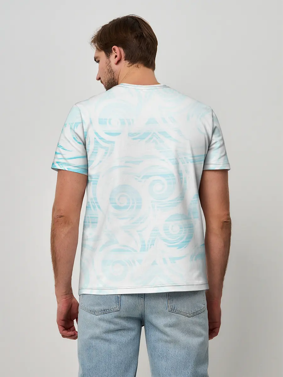 Мужская базовая футболка / Пингвин рыбачит