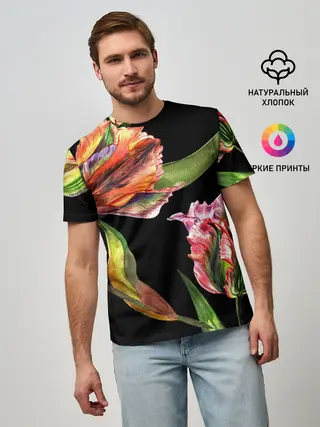 Мужская базовая футболка / Тюльпан