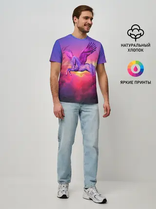 Мужская базовая футболка / Dusk Sky Horse