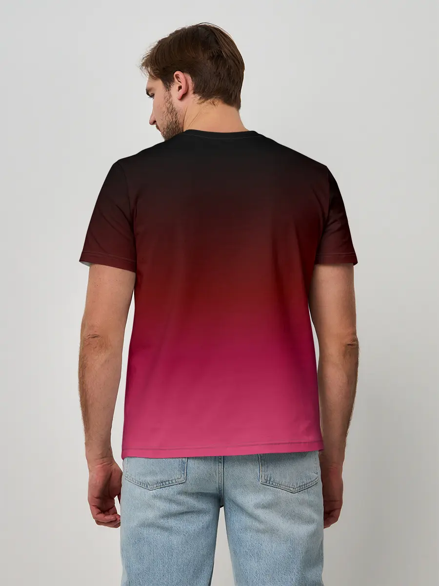 Мужская базовая футболка / Распорядитель игры на черно розовом фоне