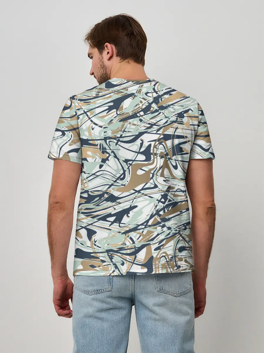 Мужская базовая футболка / Узор красками