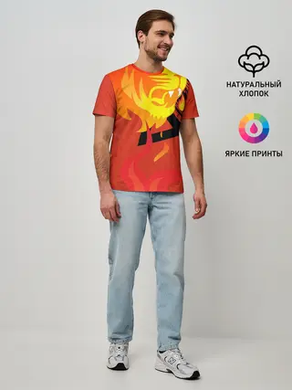 Мужская базовая футболка / Огненный лев