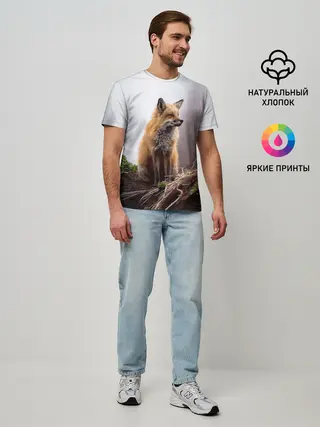 Мужская базовая футболка / Лиса