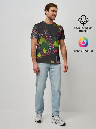 Мужская базовая футболка / Ночные огни