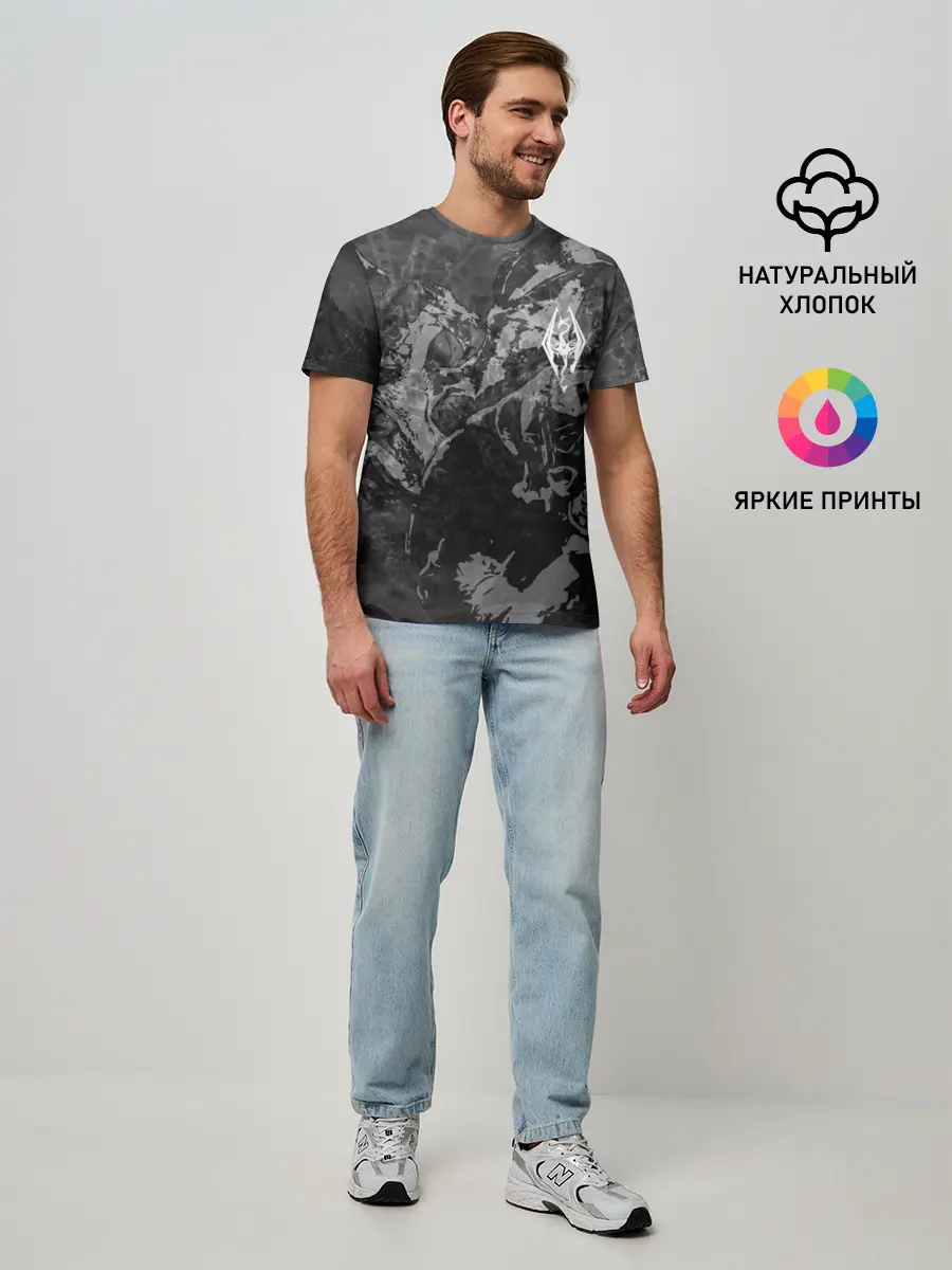 Мужская базовая футболка / Battle with the dragon / TES