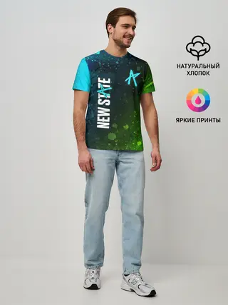 Мужская базовая футболка / ПАБГ New State - Брызги