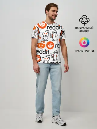 Мужская базовая футболка / REDDIT / РЕДДИТ / ЛОГОБОМБИНГ
