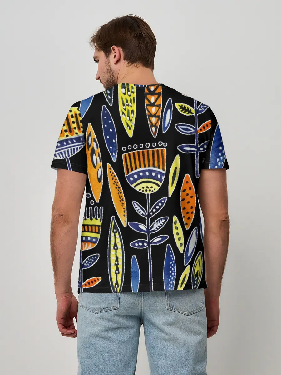 Мужская базовая футболка / цветы фараона