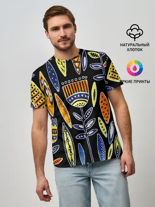 Мужская базовая футболка / цветы фараона