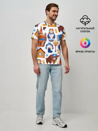 Мужская базовая футболка / Традиционный поп арт
