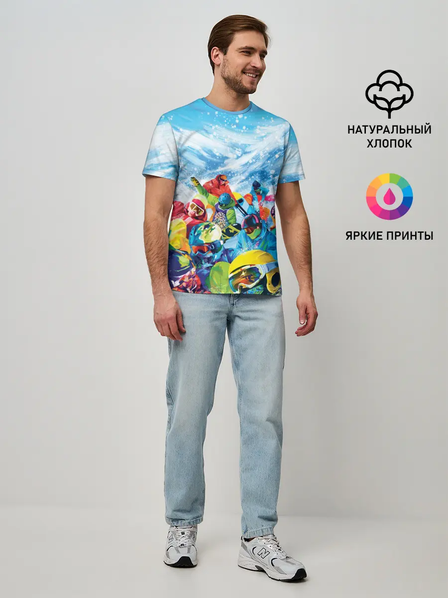 Мужская базовая футболка / Палитра сноуборд
